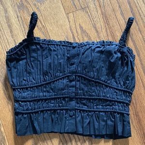 NWOT XS Jcrew cropped black tank